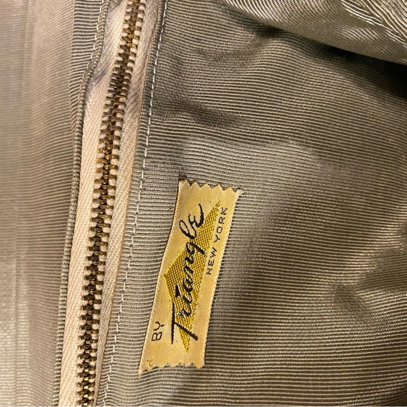 Vintage 50s 60s Triangle New York Grey Lizard Alligator Handbag Purse - Picture 10 of 14